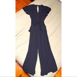 Black V-Neck Jump Suit